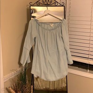 Beachlunchlounge Chambray Off-The-Shoulder Top